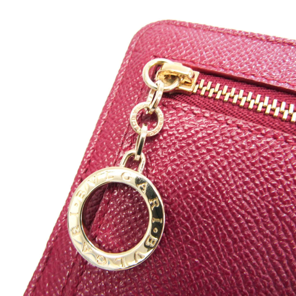 Pre-Owned Bvlgari Bvlgari Bvlgari 281715 Women's Leather Phone Wallet Purple,Red Color (Good)