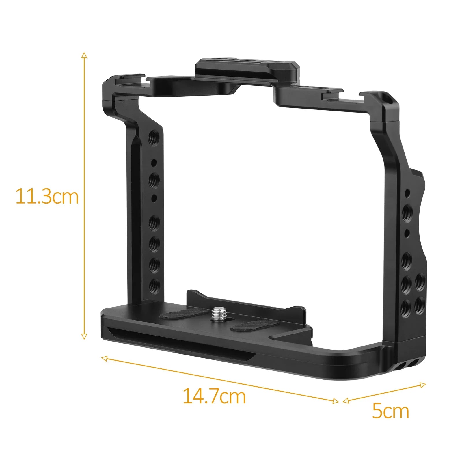 Andoer  Cage Aluminum Alloy Video Cage with Dual Cold Shoe Mounts Numerous 14 Inch Threads Replacement for Sony A7IV/ A7III/ A7II/ A7R / A7R / A7S