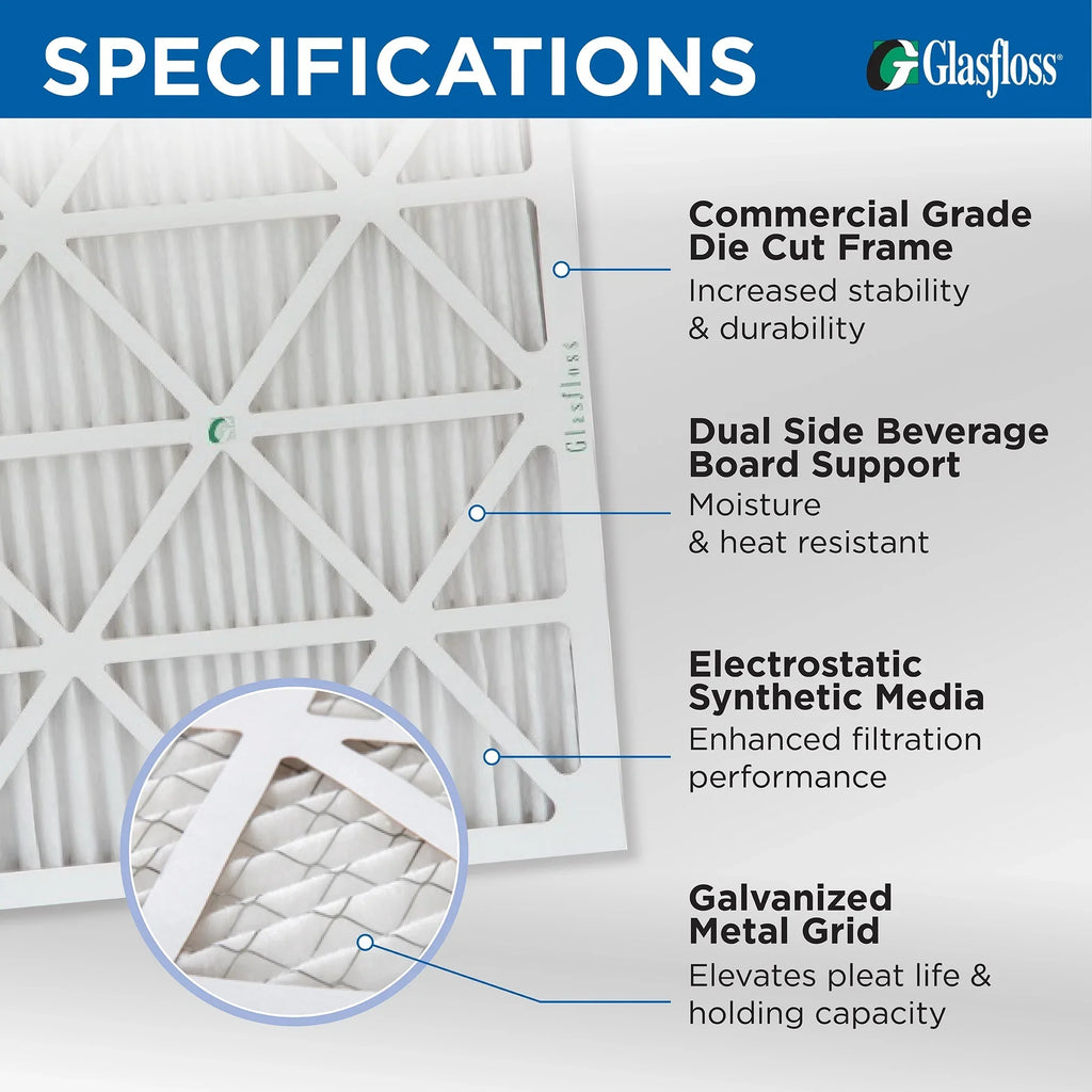 16x20x4  13 ( 2200)  Furnace 4" Inch Air Filters by Glasfloss Industries. 6  (Actual Depth: 3-3/4")