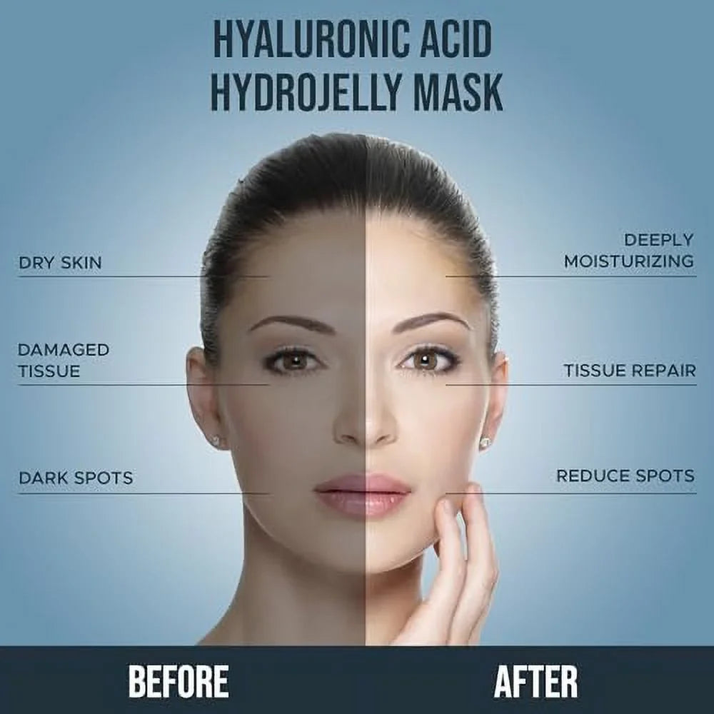 Luminous Skin Lab Hyaluronic Acid Jelly Mask,  Professional Pack Peel off Facial Mask - Anti-Aging, Reducing Dark Spot & Natural Skin Treatment - Suitable for All Skin Types | 30 fl oz