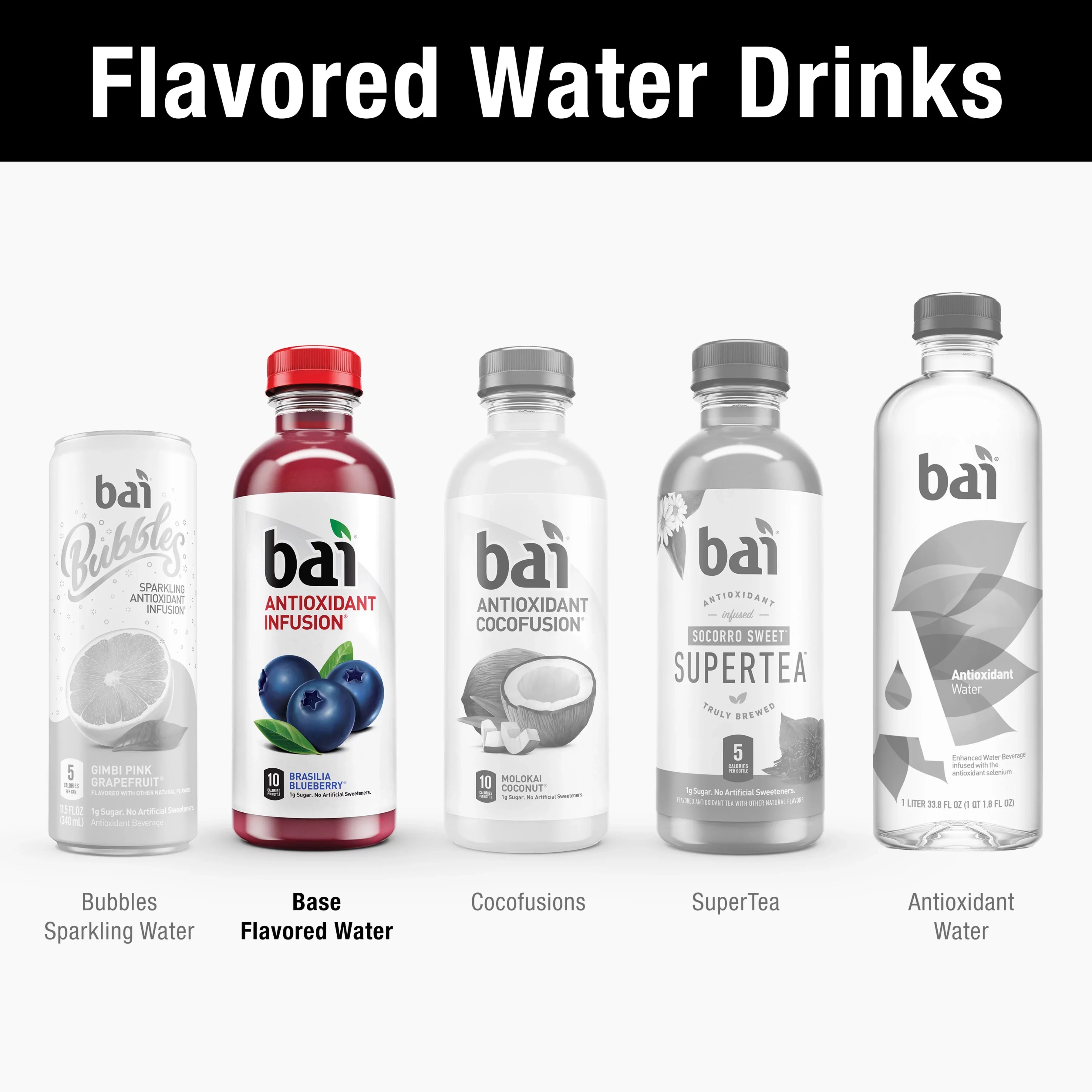Bai Gluten-Free, Brasilia Blueberry, Antioxidant Infused Drink, 18 Fl Oz, 12 Pack Bottles