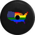 2018 2019 Wrangler  Backup Camera United States of America Gay Flag Map  Spare Tire Cover for Jeep  33 Inch