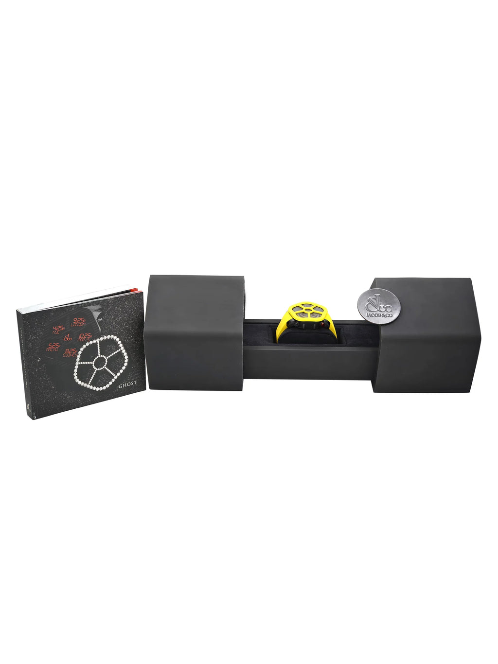 Jacob & Co. Ghost Steel Carbon Bezel Yellow Quartz Watch GH100.11...ANH4D