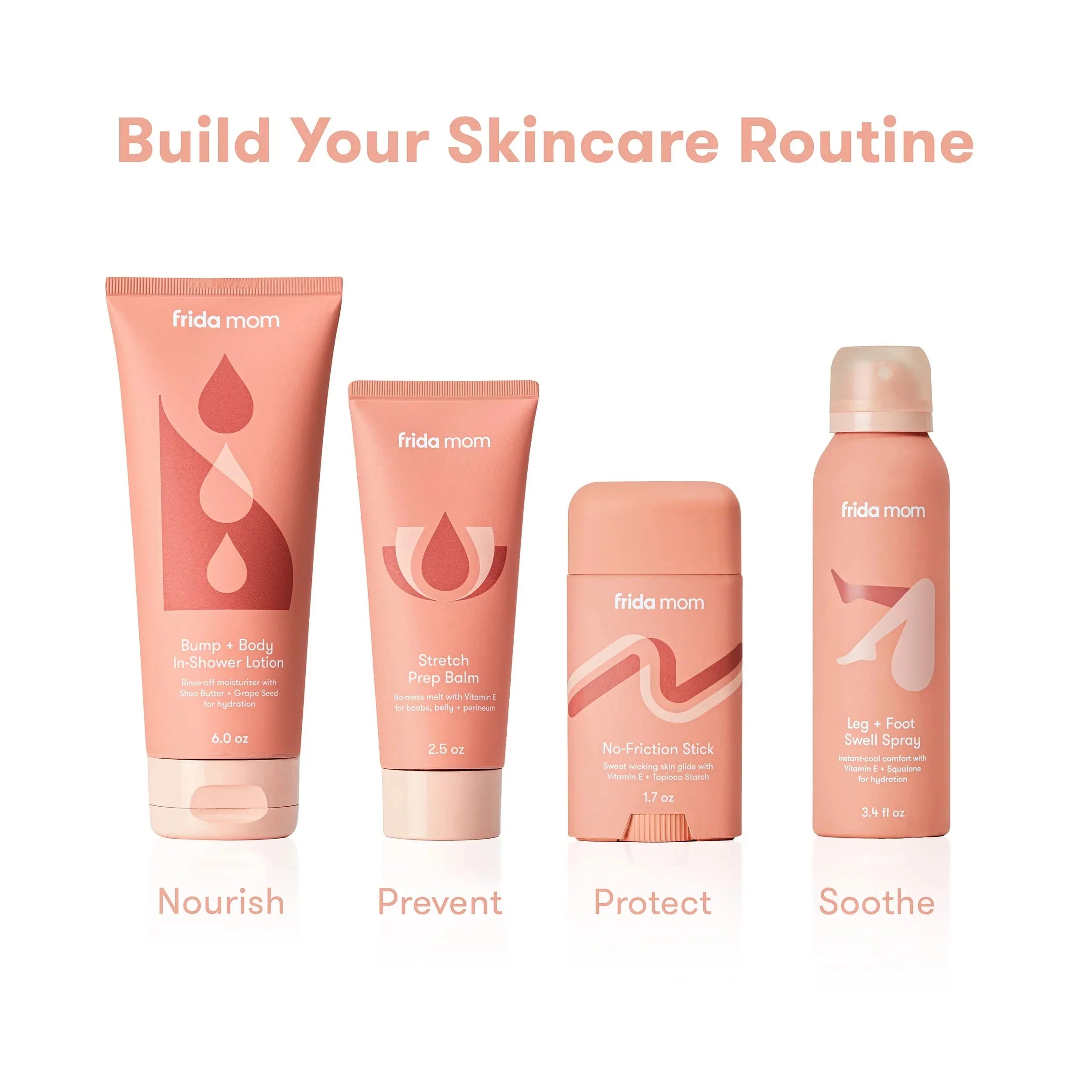 Frida Mom Pregnancy Skincare Body Relief Set for Stretch Marks, Dry Skin, Swelling  Chafing - 4 Ct
