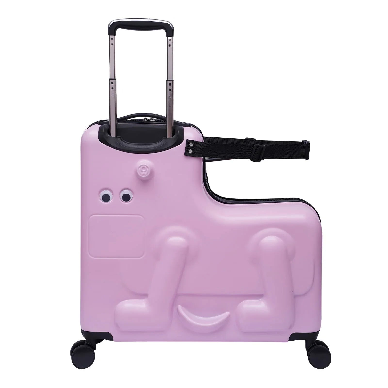 Wuzstar 24" Kid's Ride-on Travel Suitcase Portable Universal Wheel Waterproof Luggage,+ Aged 4-12 Years(Pink)