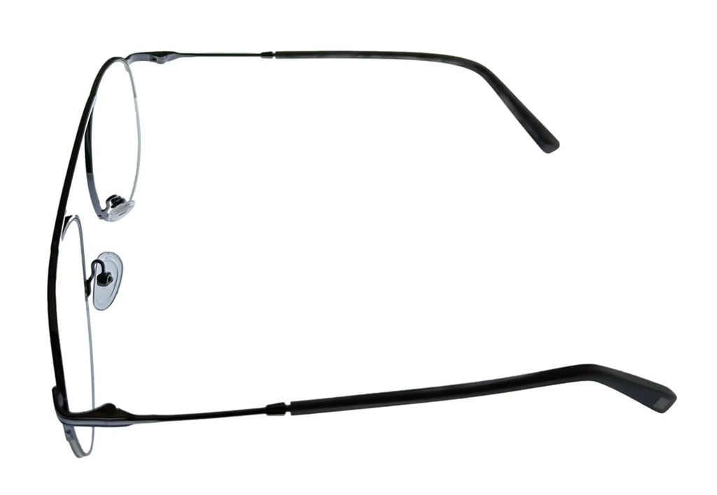 Jones New York Mens Gunmetal Rimless Metal Eyewear Aviator Frame. J359. 53mm