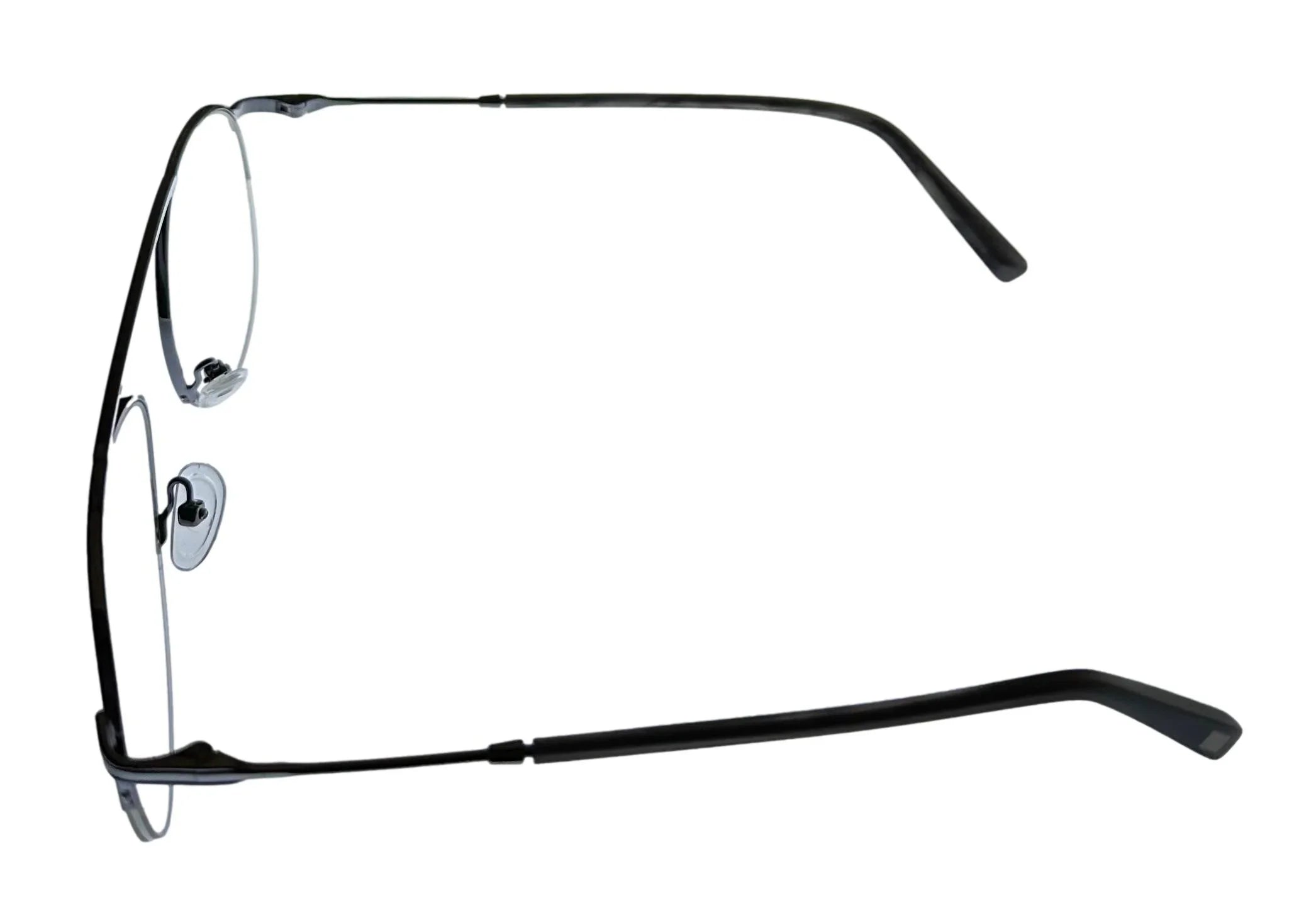 Jones New York Mens Gunmetal Rimless Metal Eyewear Aviator Frame. J359. 53mm