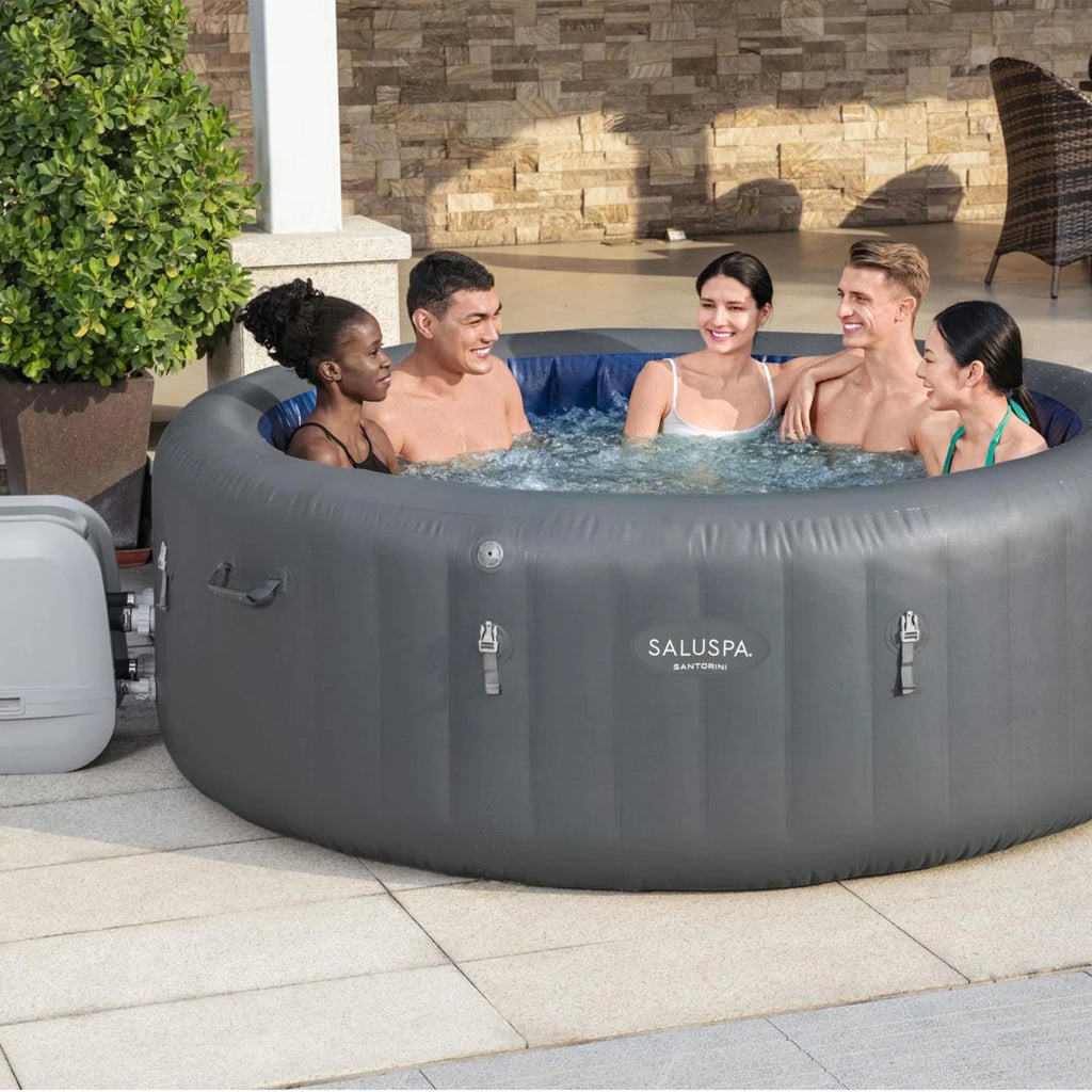 Bestway SaluSpa Santorini HydroJet Hot Tub w/Set of 2 SaluSpa Pool/Spa Seat