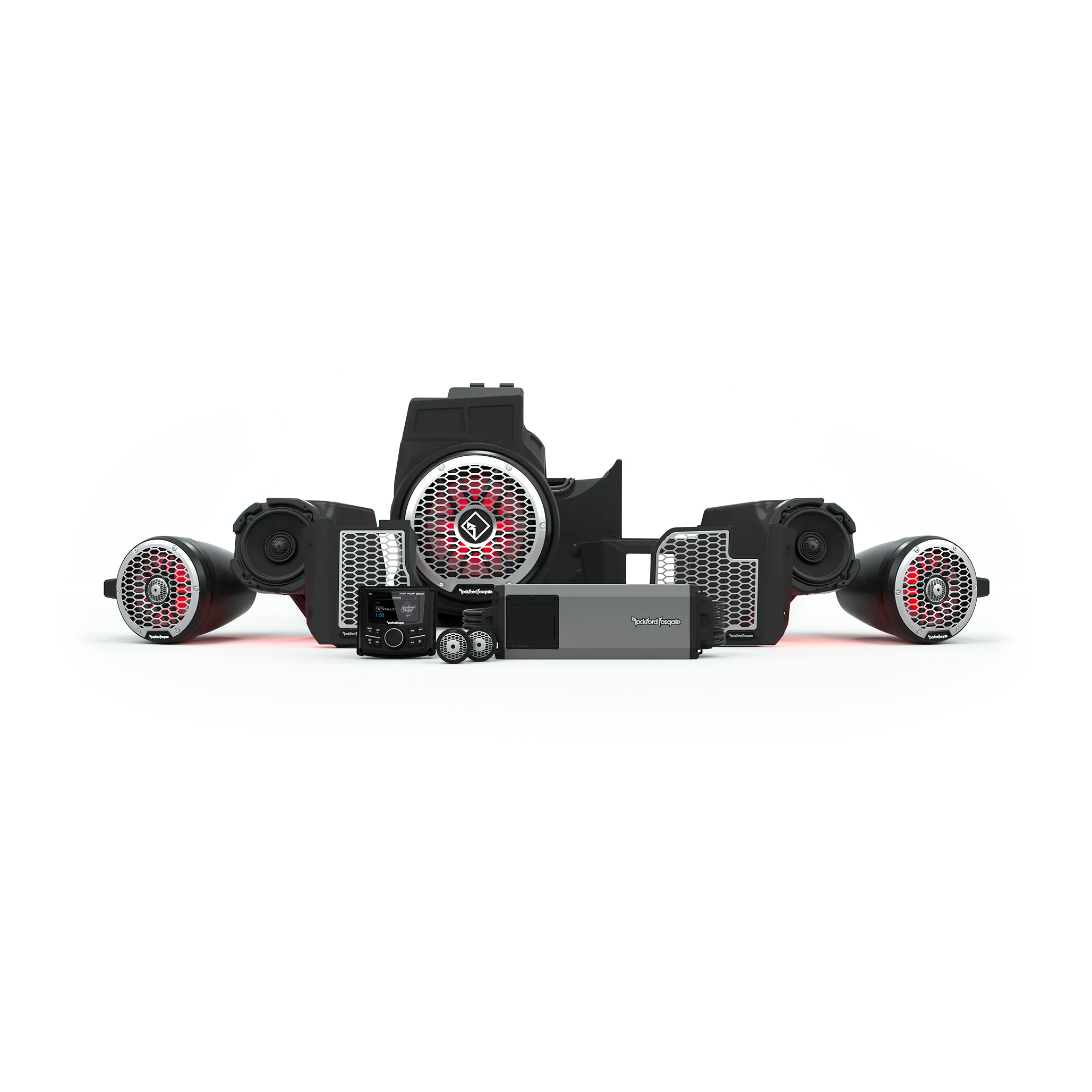 Rockford Fosgate RZR19PXP-STG5 Audio Kit: -3 Receiver, 1500-Watt Amp, Front Speakers & M2 Tweeters, M2 Color Optix Lighted 10? Subwoofer & M2 6.5" Rear Speakers for Select  Pro  Models (2019+)