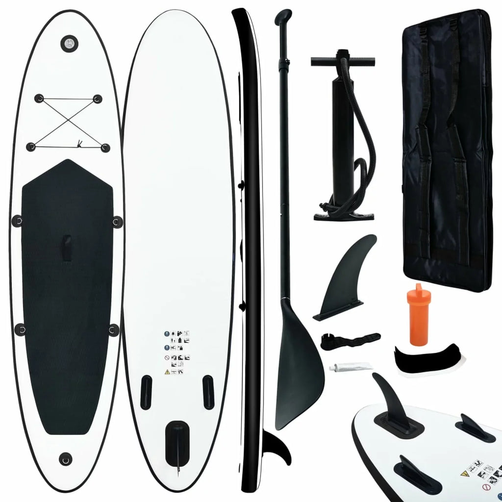 Inflatable Paddleboard Set Black and White
