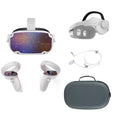 Meta Oculus Quest 2 All-In-One  Headset, Touch Controllers, 256GB , 1832x1920 up to 90 Hz Refresh Rate , 3D Audio, Mytrix Head Strap, Carrying Case, Earphone, Futuristic Space Purple Stickers