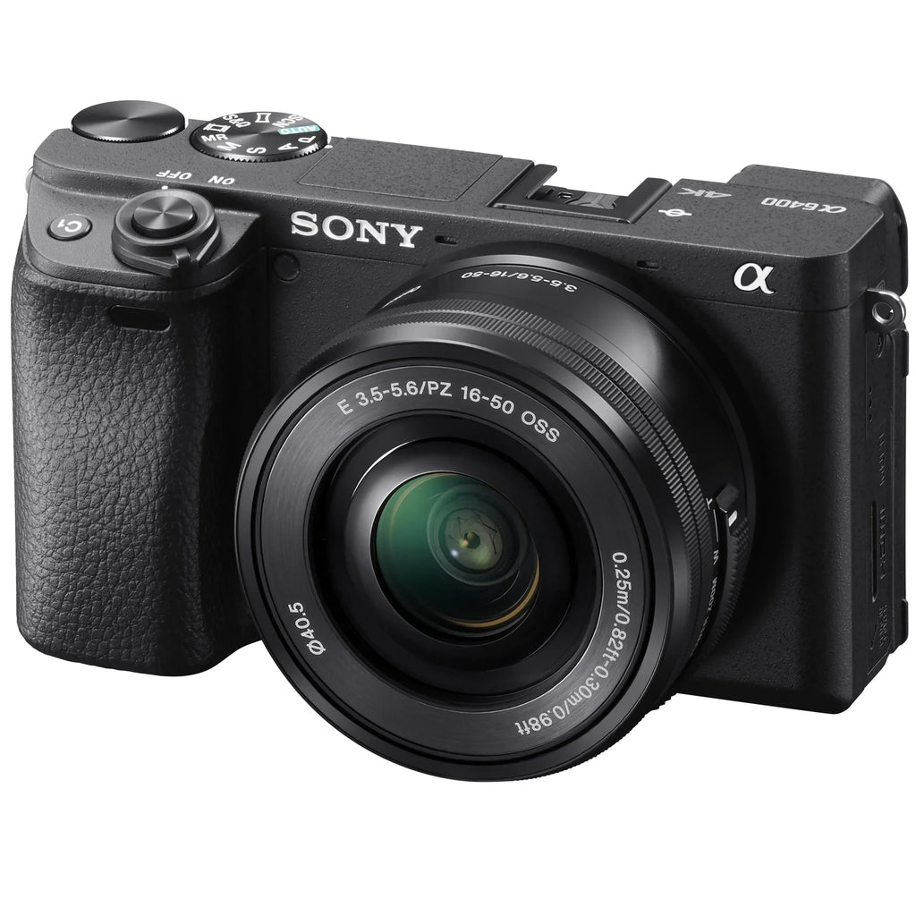 Sony -6400L a6400 Mirrorless -C Interchangeable-Lens Camera with 16-50mm Lens Bundle with 64GB Memory Card, Photo and Video Editing Suite, Camera Bag, 40.5mm Filter Kit and Camera Battery