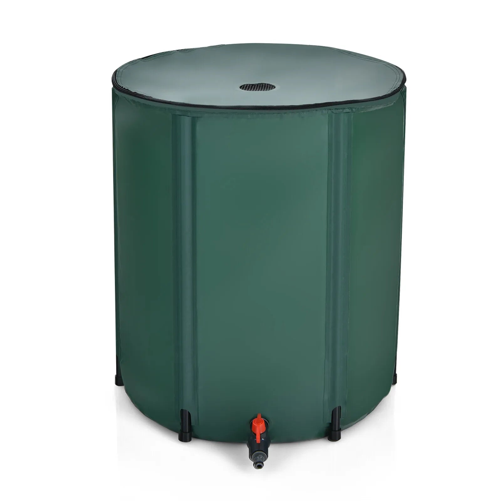 Rain Barrel Water Collector Collapsible Tank W/ Spigot Filter 53 Gallon