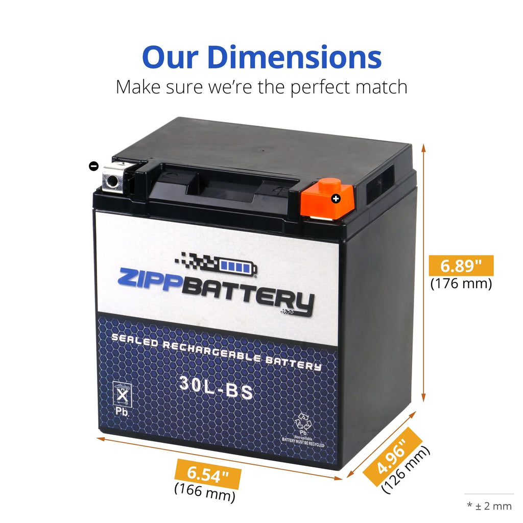 Zipp Battery Ytx30L-Bs Battery for Brp (Sea-Doo) 1500 Rxp 2007
