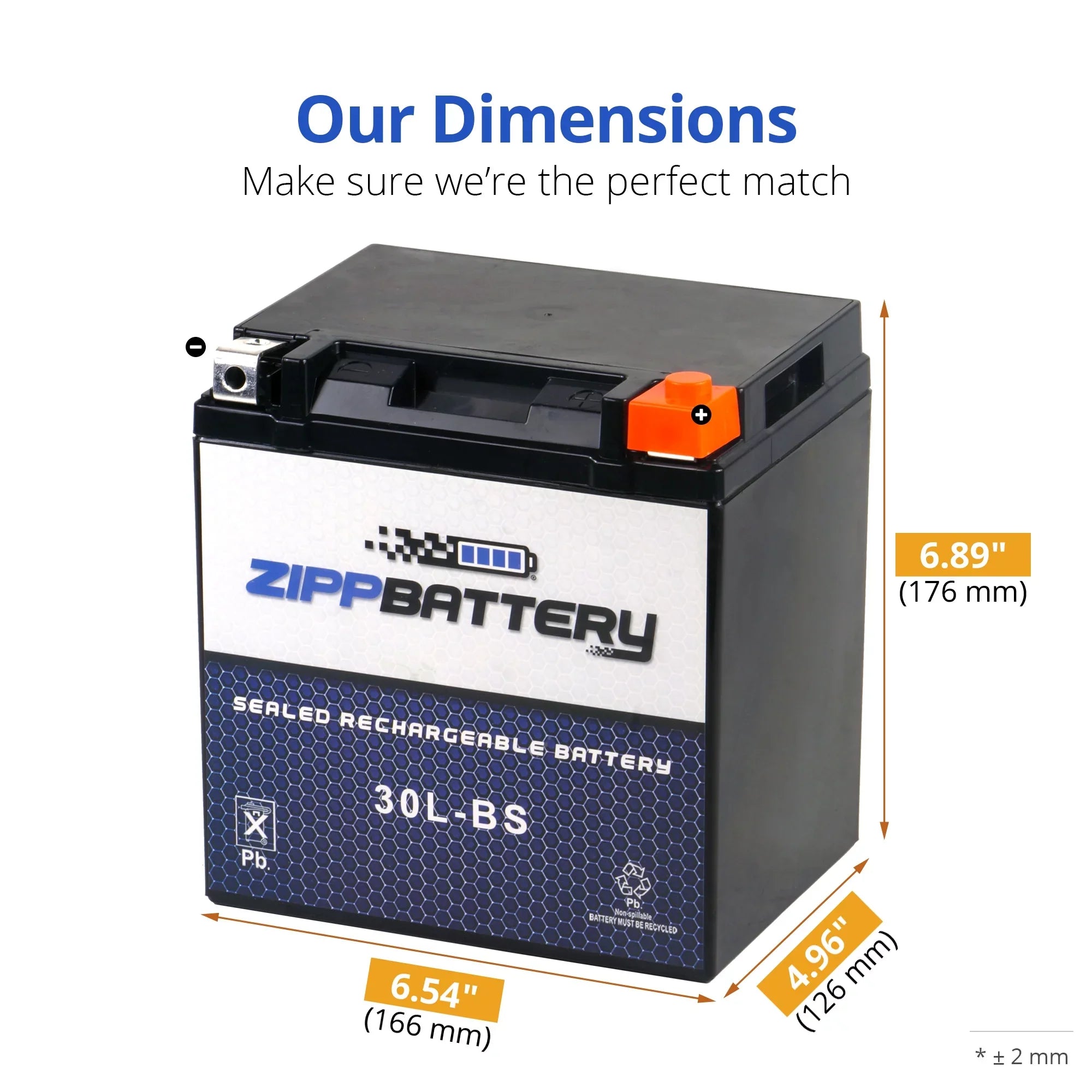 Zipp Battery Ytx30L-Bs Battery for Brp (Sea-Doo) 1500 Rxp 2007