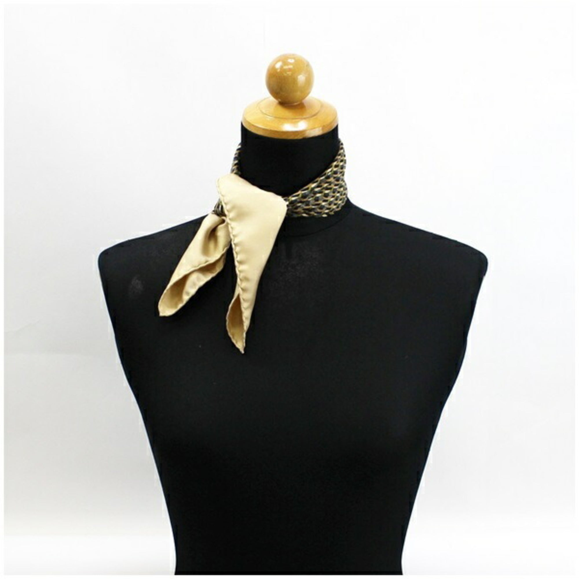 Pre-Owned Hermes Scarf Muffler Carre 45 Gaurosh Beige  Women's (Good)