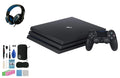 Sony PlayStation 4 Pro 1TB Gaming Console Black Headset With   Cleaning Kit Bundle Like New