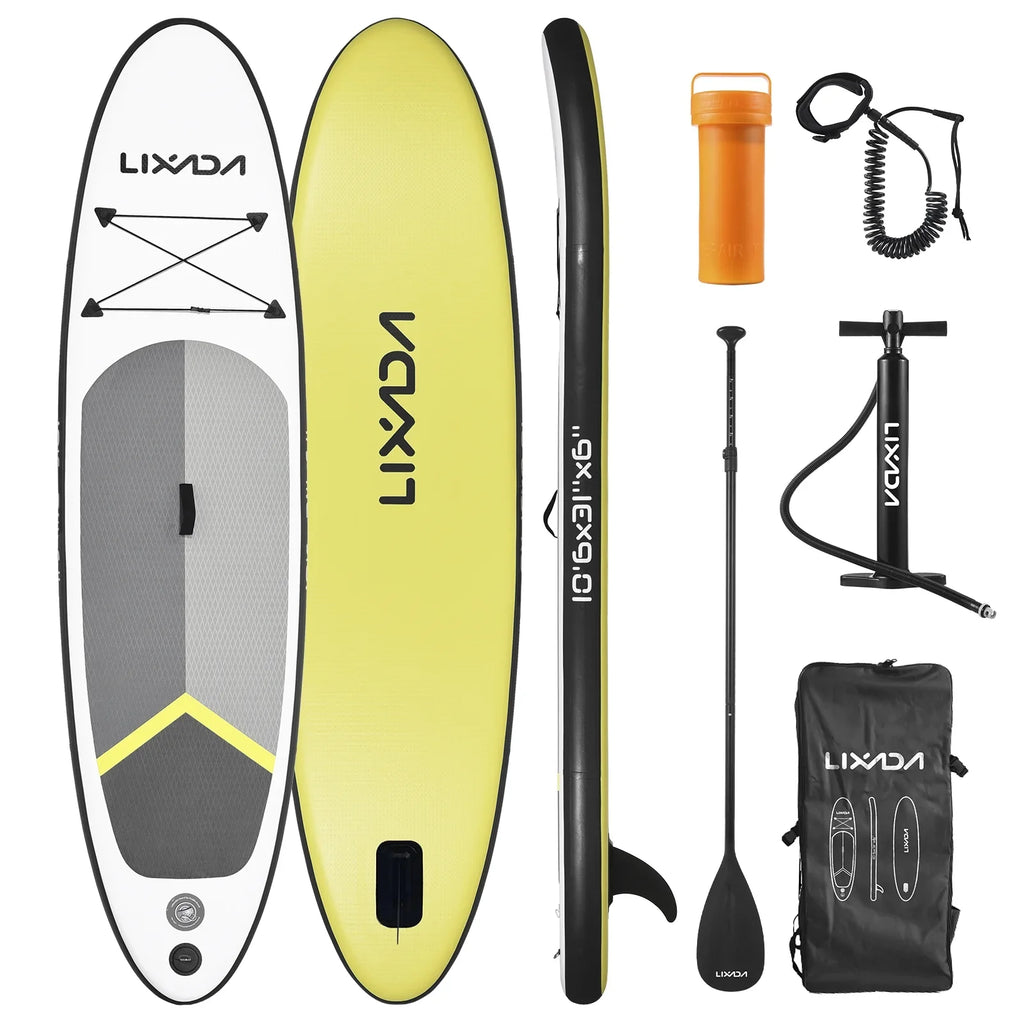 Lixada Surfboard Set, Inflatable Paddle Board for Water with Travel Backpack