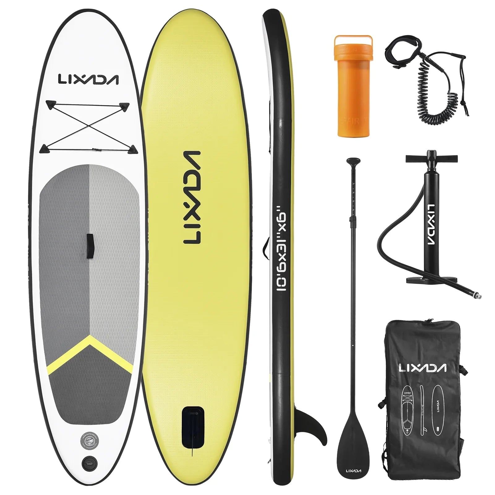 Lixada Surfboard Set, Inflatable Paddle Board for Water with Travel Backpack