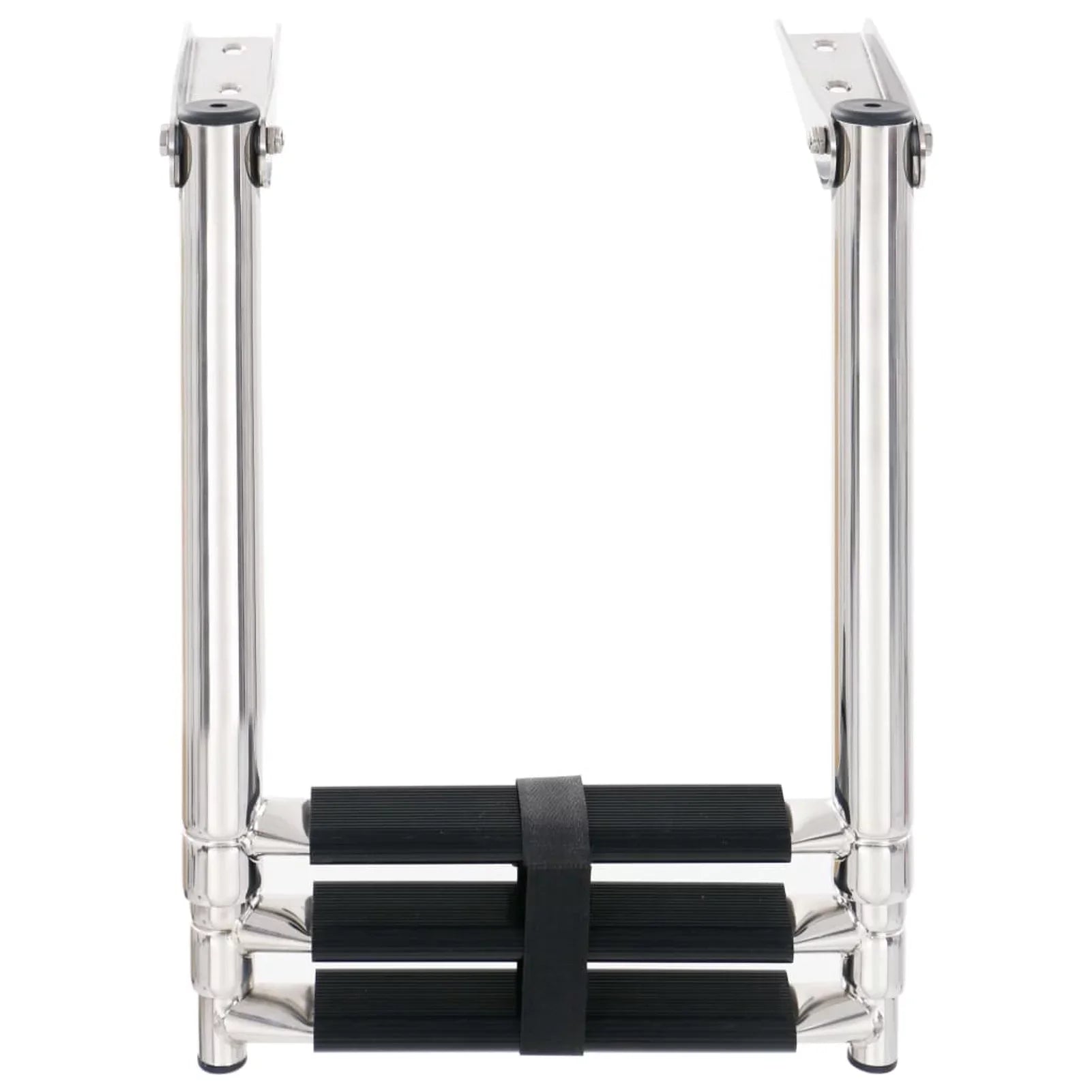 Dcenta 3  Folding Boarding Ladder Stainless Steel Non-Slip Telescopic Ladder for Swimming Pool, Boat and Mounting Platform