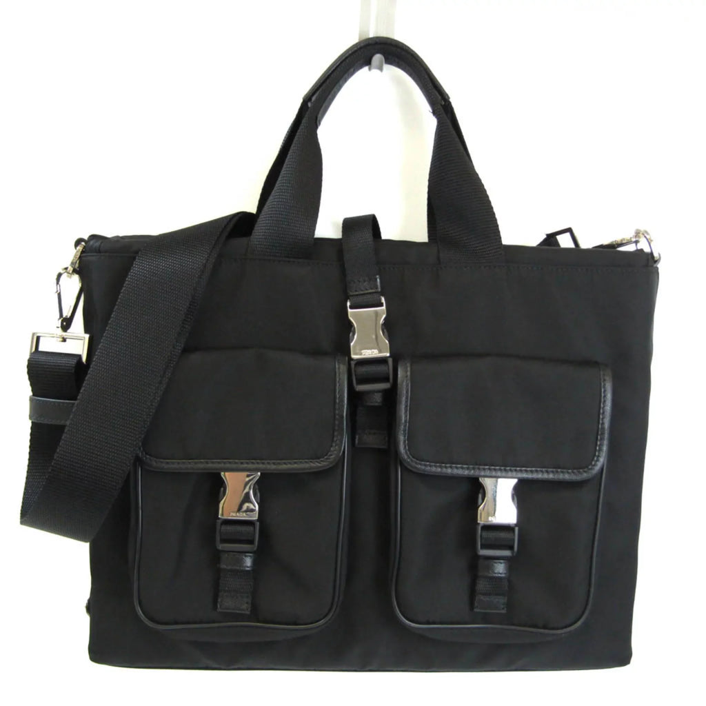 Pre-Owned Prada Women,Men Leather,Nylon Shoulder Bag Black (Good)