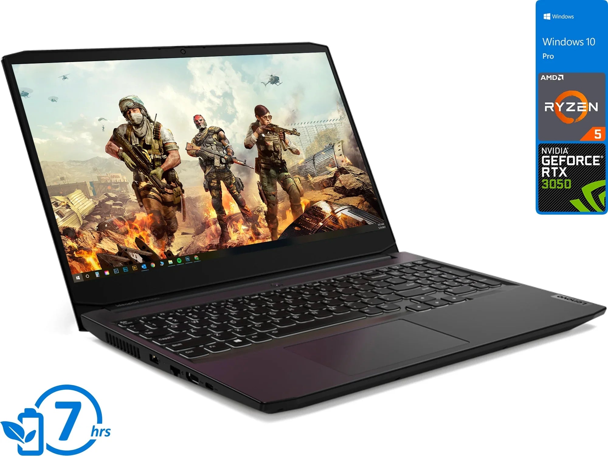 Lenovo IdeaPad 3 Gaming Laptop, 15.6" 120Hz  Display,  Ryzen 5 5600H Upto 4.2GHz, 32GB , 2TB NVMe ,  GeForce  3050, , Wi-Fi, Bluetooth, Windows 10 Pro