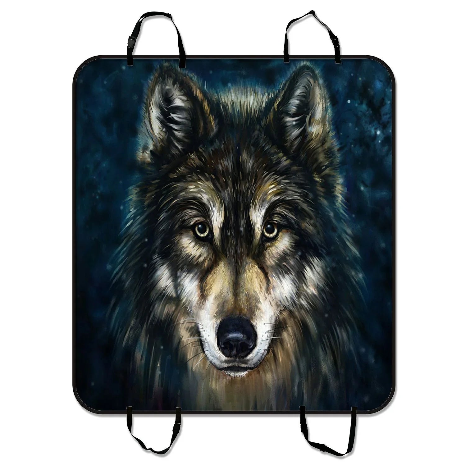 Brave Black Wolf Pet Car Seat Cover Dog Car Seat Mat Hammock Cargo Mat Trunk Mat For Cars Trucks and  54x60 inches