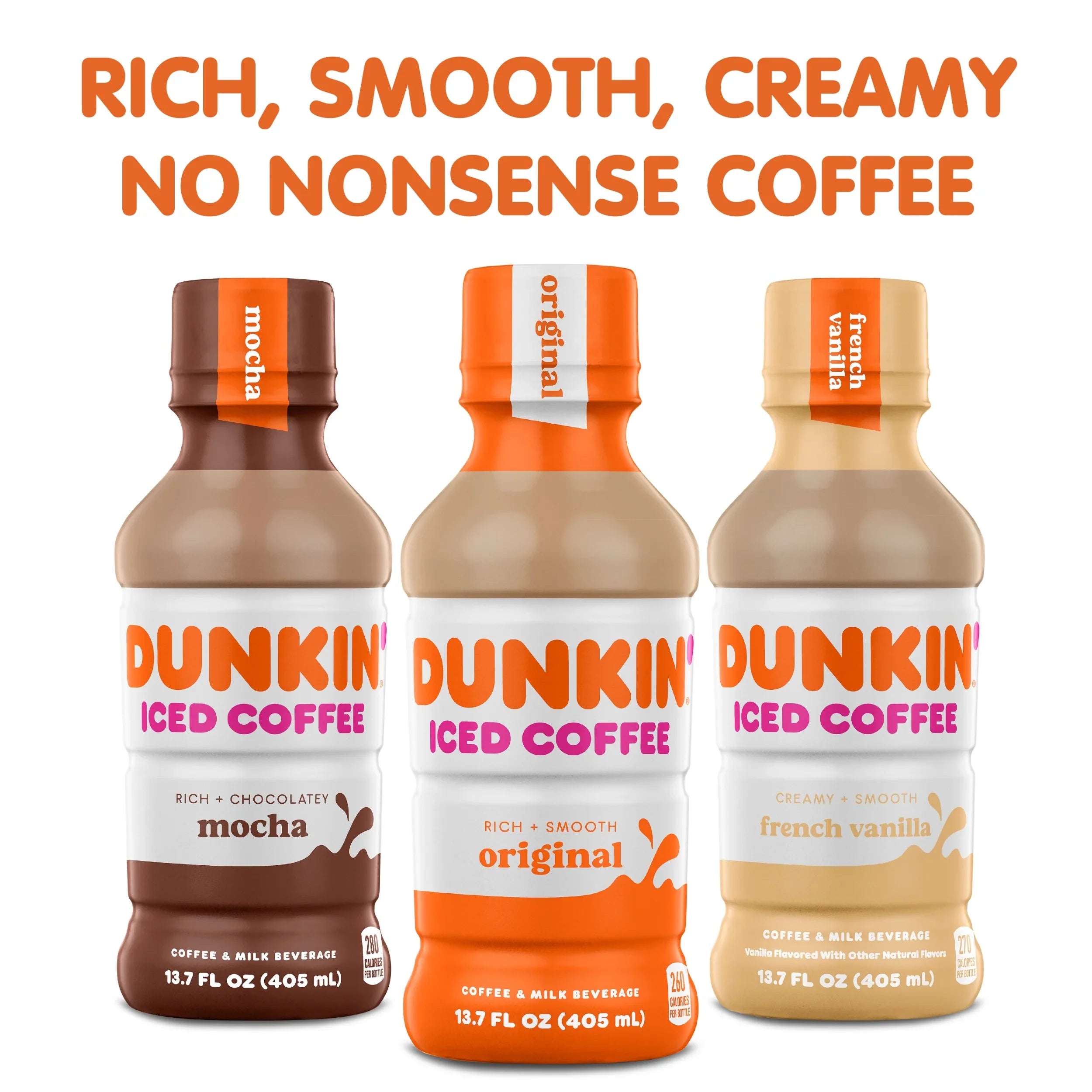 Dunkin' Mocha, Iced Bottled Coffee Drink, 13.7 fl oz, 12 Bottles