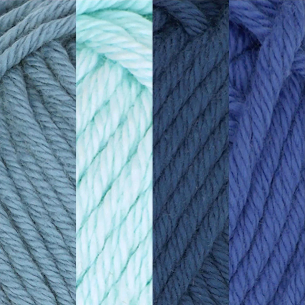 Jubileeyar Daity Light Yar - Worsted Weight Cotto - 100G/Skei - Shades Of Blue - 4 Skeis