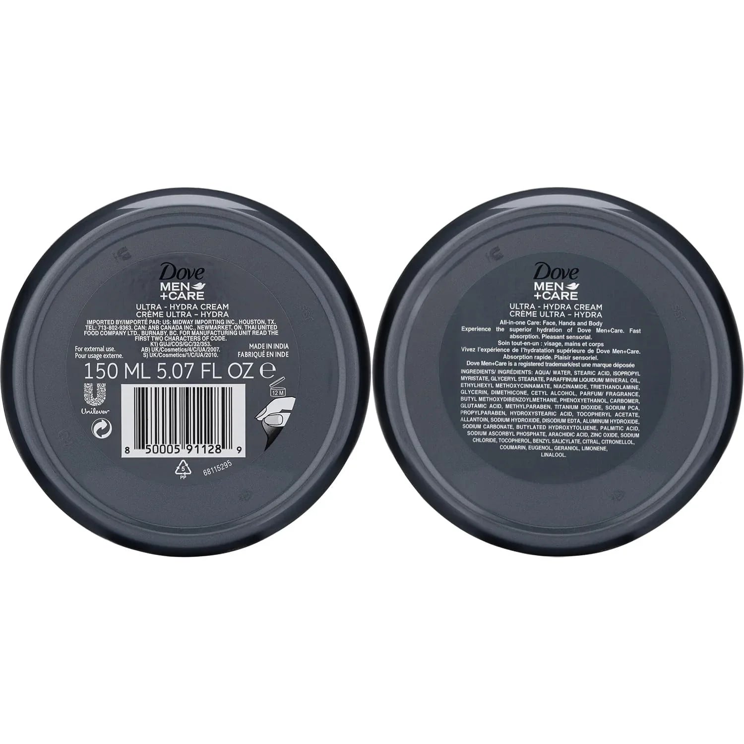 Dove Men+Care Ultra Hydra Cream Lotion, 3-In-1 Advanced Skin Care For Men, Face Cream, Hand Cream, And Body Lotion For Extremely Dry Skin, All Skin Types, 5.07 Fl Oz (Pack Of 12)
