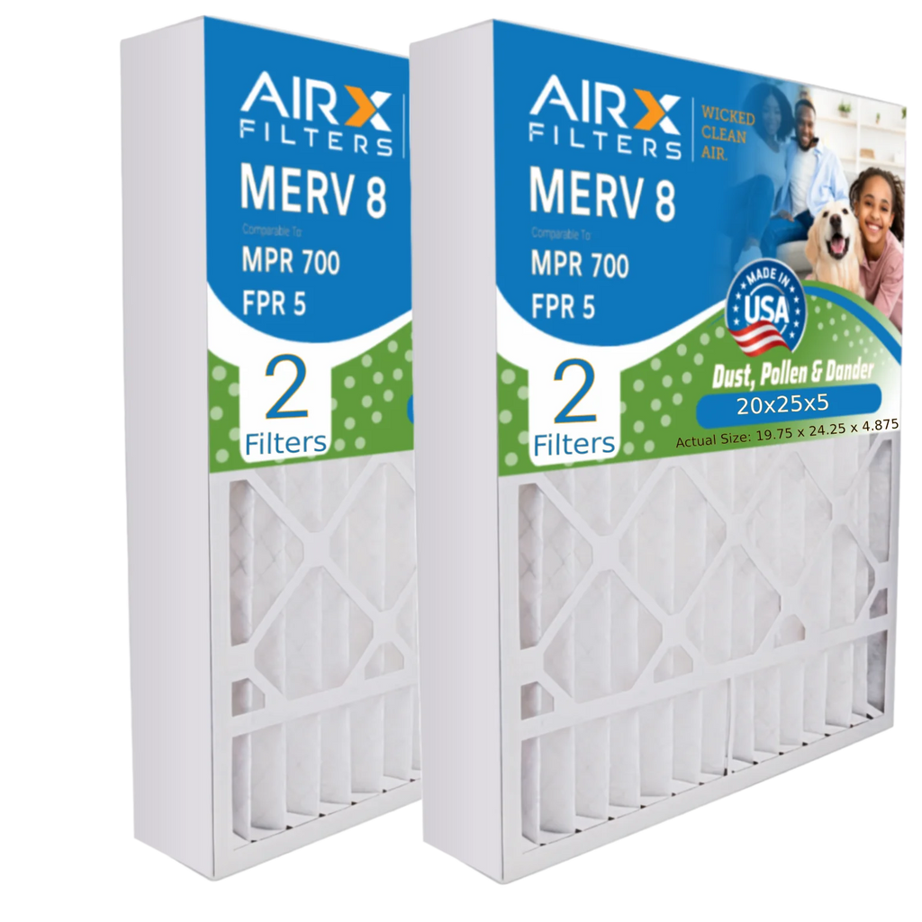 20x25x5 Air Filter  8 Comparable to  700 &  5 Compatible with Air Bear 255649-102 Premium  Made 20x25x5 Furnace Filter 2 Pack by     .