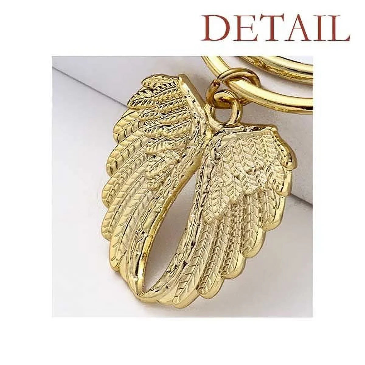 99 years old Boy Age Longevity Car Keychain Angel Wing Pendant