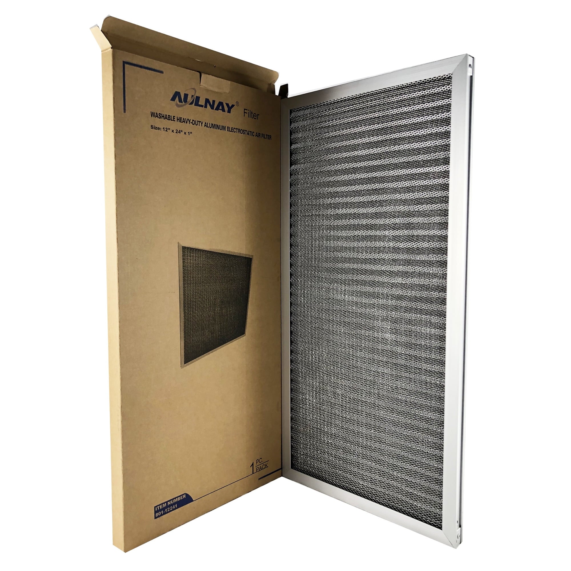 Aluminum Electrostatic Air Filter (12 " x 24" x1"), Furnace Central  Filter, Washable Metal  Air Filter