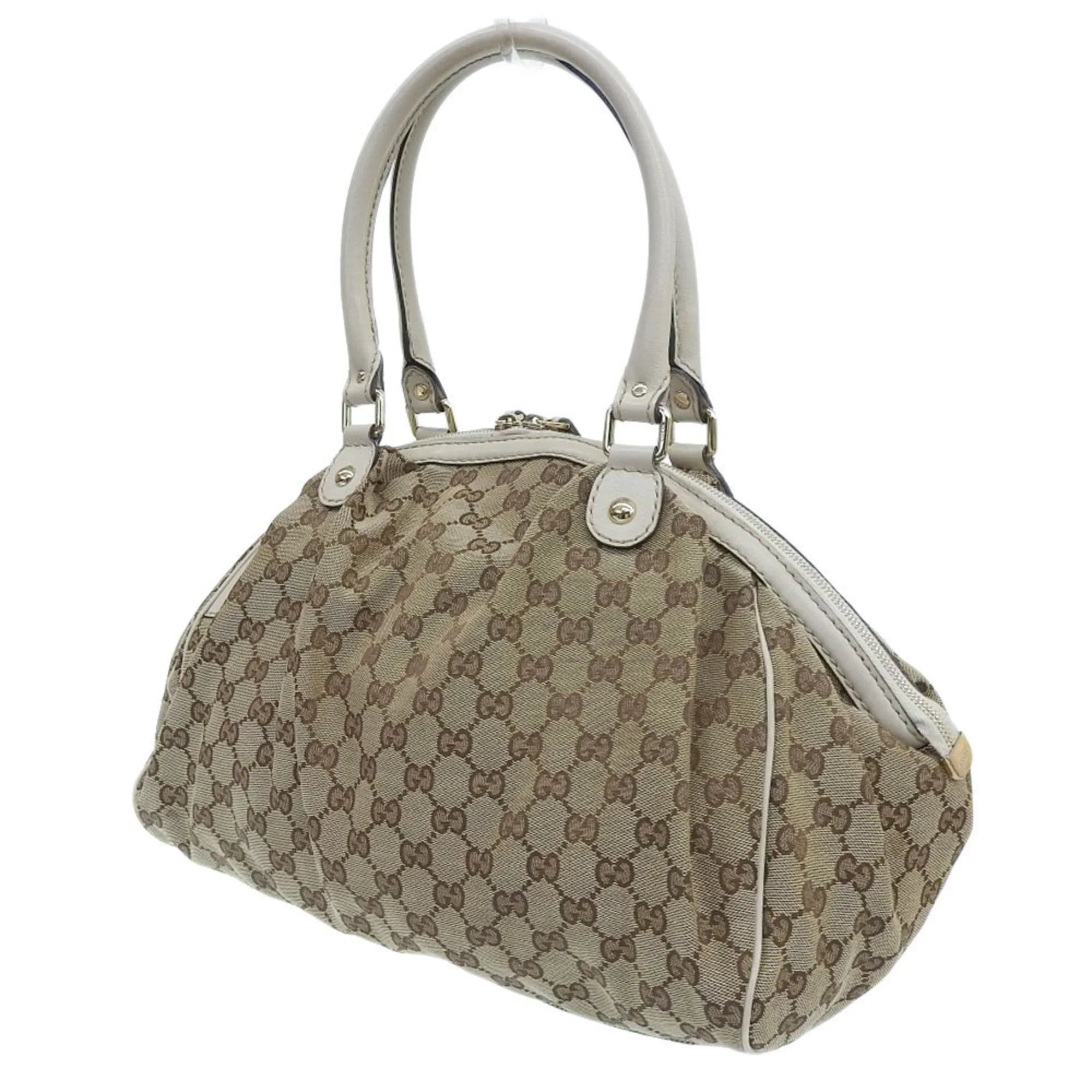 Pre-Owned Gucci  handbag tote bag  canvas leather beige 223974 506631 (Good)