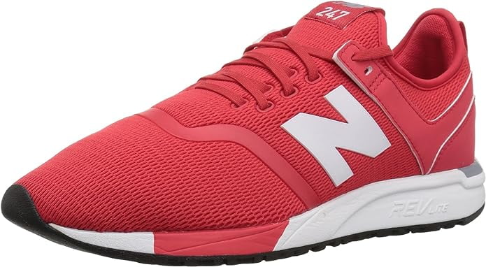 New Balance Mens 247 Decon V1 Sneakers, M10.5/W12, Red/White