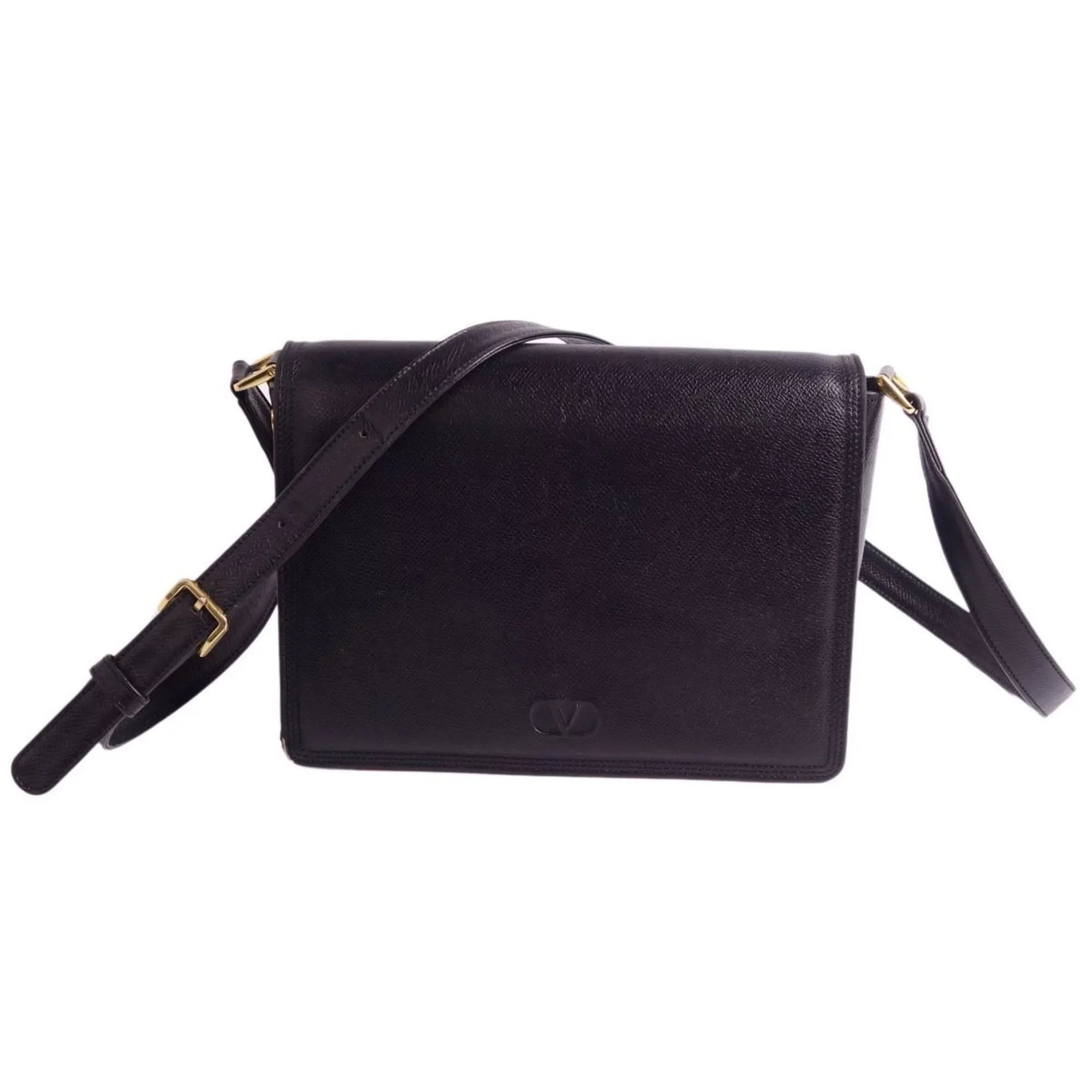Pre-Owned Valentino Garavani bag shoulder pattern calf leather ladies black (Good)