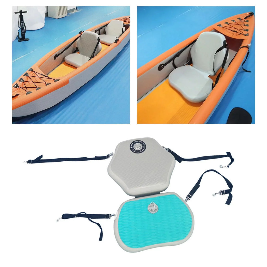 Inflatable Kayak Seat with Back Support Rowboats Universal Paddle Boards Seat