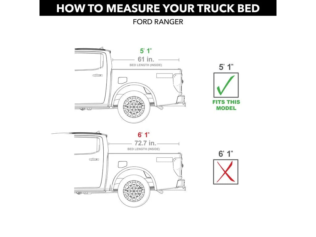 by RealTruck BAKFlip MX4 Hard Folding Truck Bed Tonneau Cover | 448332 | Compatible with 2019 - 2023 Ford Ranger 5' 1" Bed (61")
