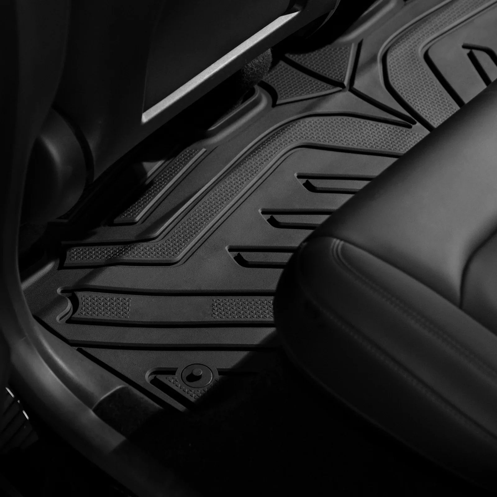 Ikon Motorsports 3D  Floor Mats + Trunk Mat Compatible with 2020-2023 Tesla Model Y, All Weather Floor Liners, Front & 2nd Row Full Set Custom Protection Heavy Duty Rear Tray Cargo Mats, Black