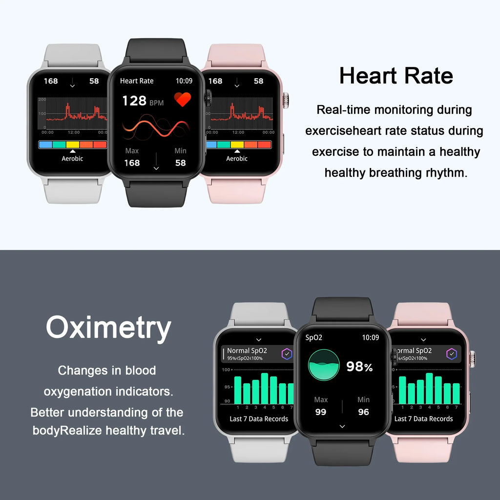 Blackview Smart Watch for Android and iOS, Fitness Tracker with Bluetooth Call, 1.83"  Touch Screen, Waterproof, 4 Mini Games,100+ Sports, Smartwatch with Voice Assistant, Romantic Gifts Set of 2