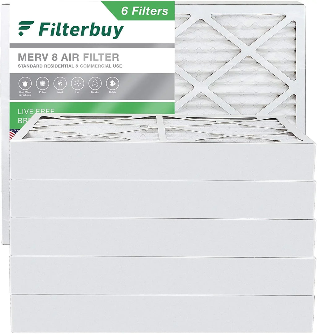 Filterbuy 20x25x4  8 Pleated   Furnace Air Filters (6-Pack)