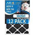 14x25x1 Air Filter  8 Rating, 12 Pack of Furnace Filters Comparable to  700,  5, Pet Odor Retention Filters - Made in  by     .