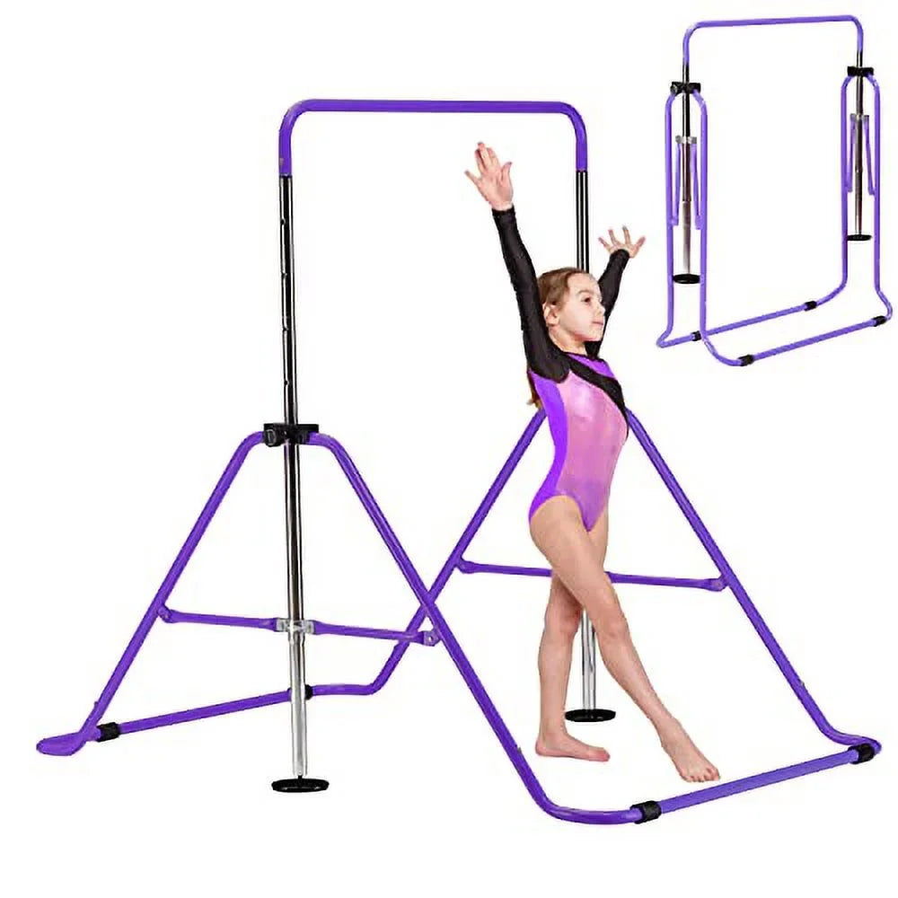 Sunoutife Gymnastics Bar for Kids, Gymnastic Kip Training Bar for Home Folding Horizontal Bars with Adjustable Height for 3-8 Years Old Child, Girls & Boys
