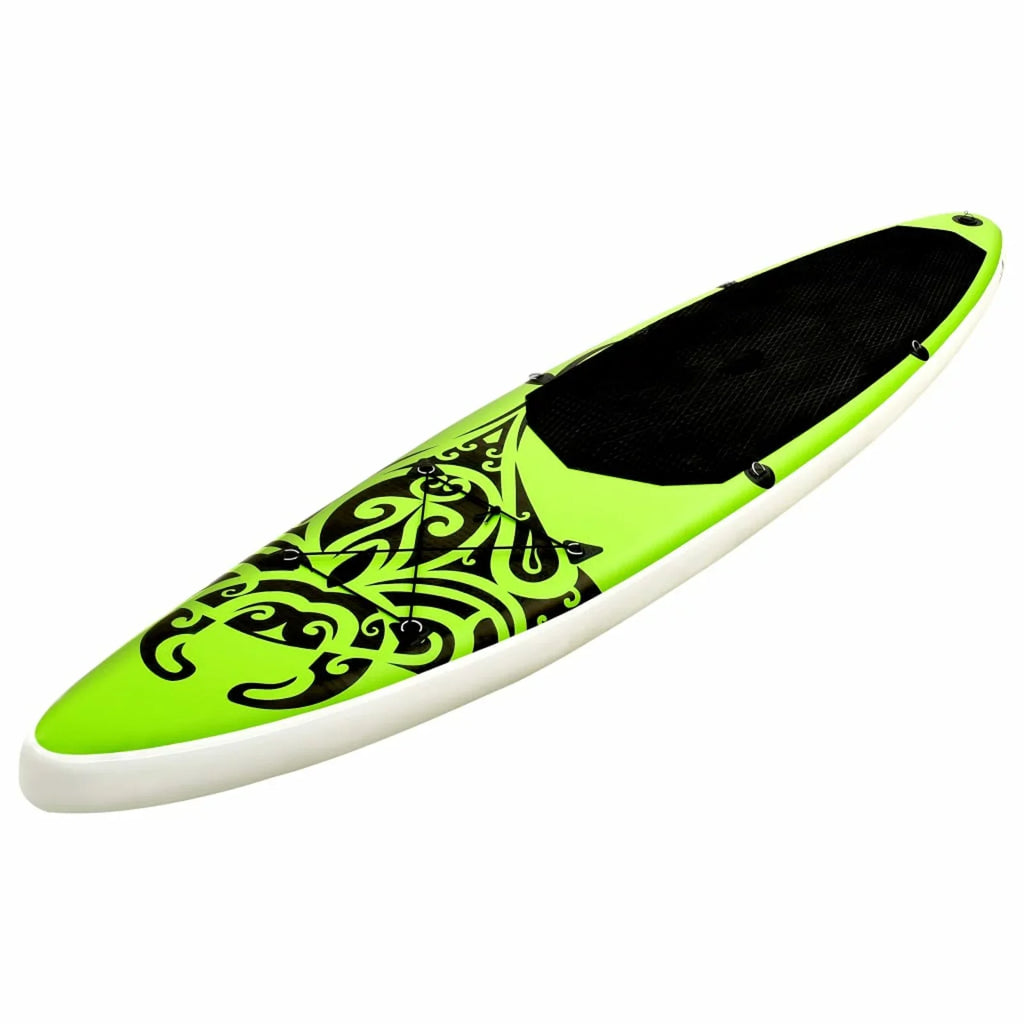Carevas Inflatable Paddleboard Set 144.1"x29.9"x5.9" Green