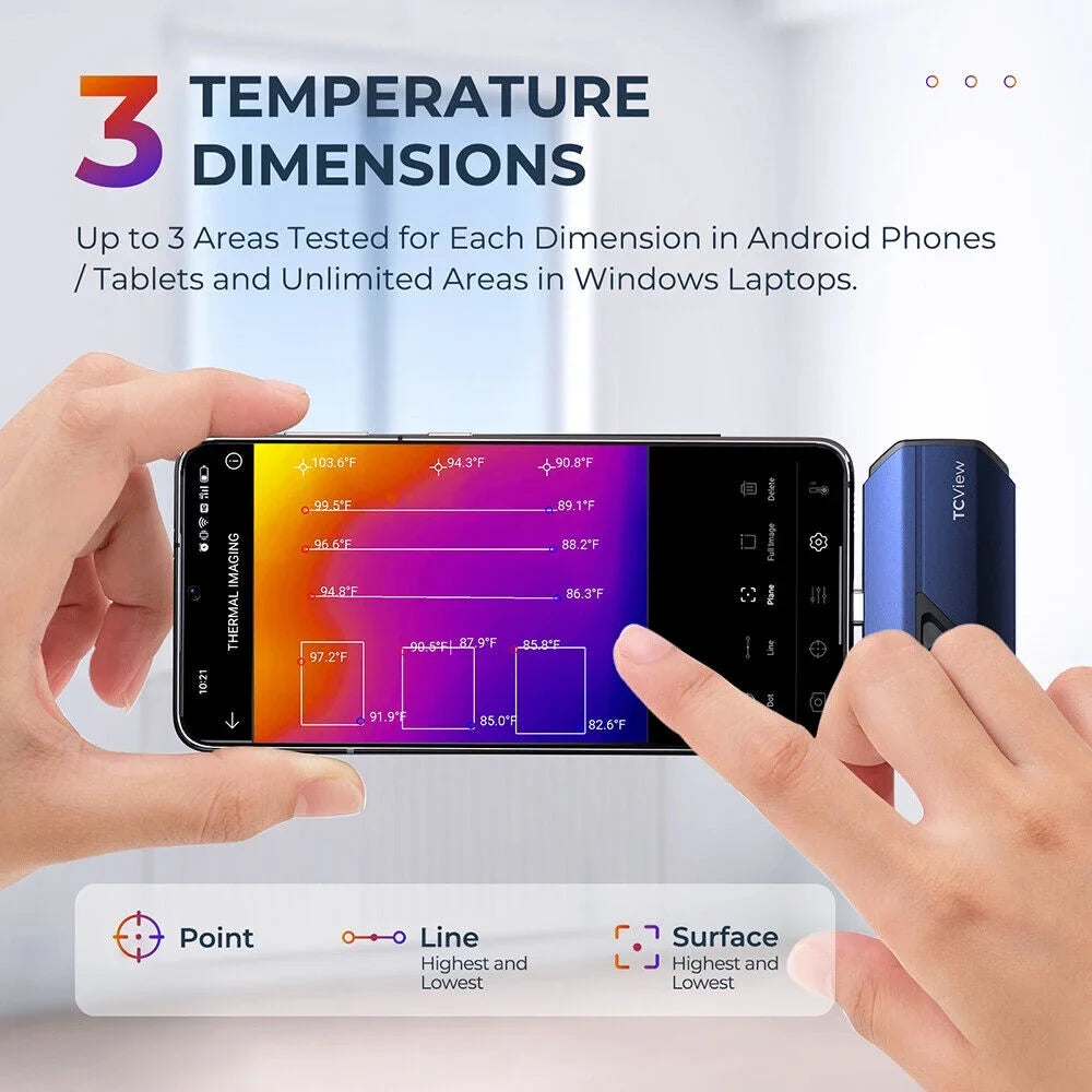 TC001 Thermal Imaging Camera, 256x192  High Resolution, Optimized Temperature Accuracy for , Smartphones & Tablets
