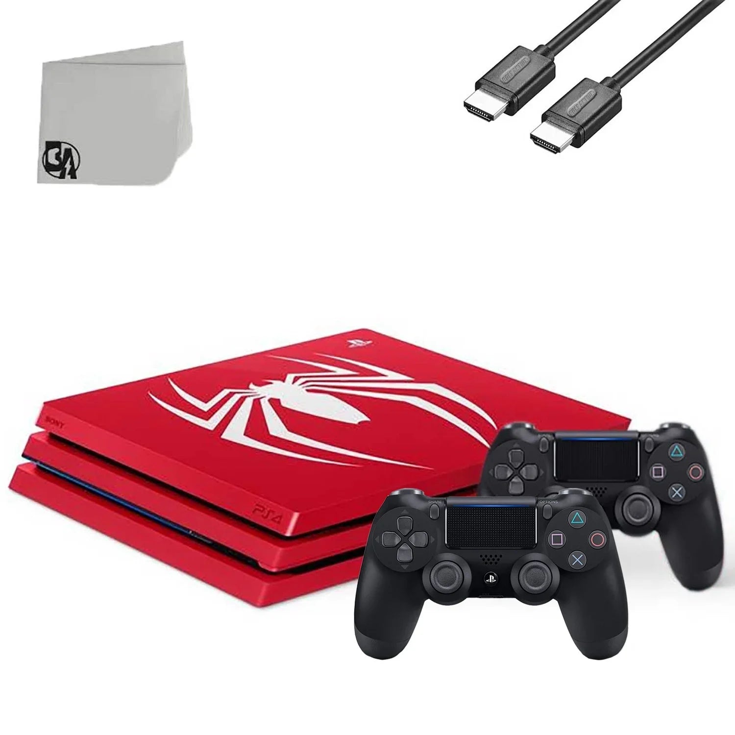 Sony PlayStation 4 Pro 1TB Gaming Console Spider-Man Limited Edition With  Cable + 2 Controller   Bundle Like New