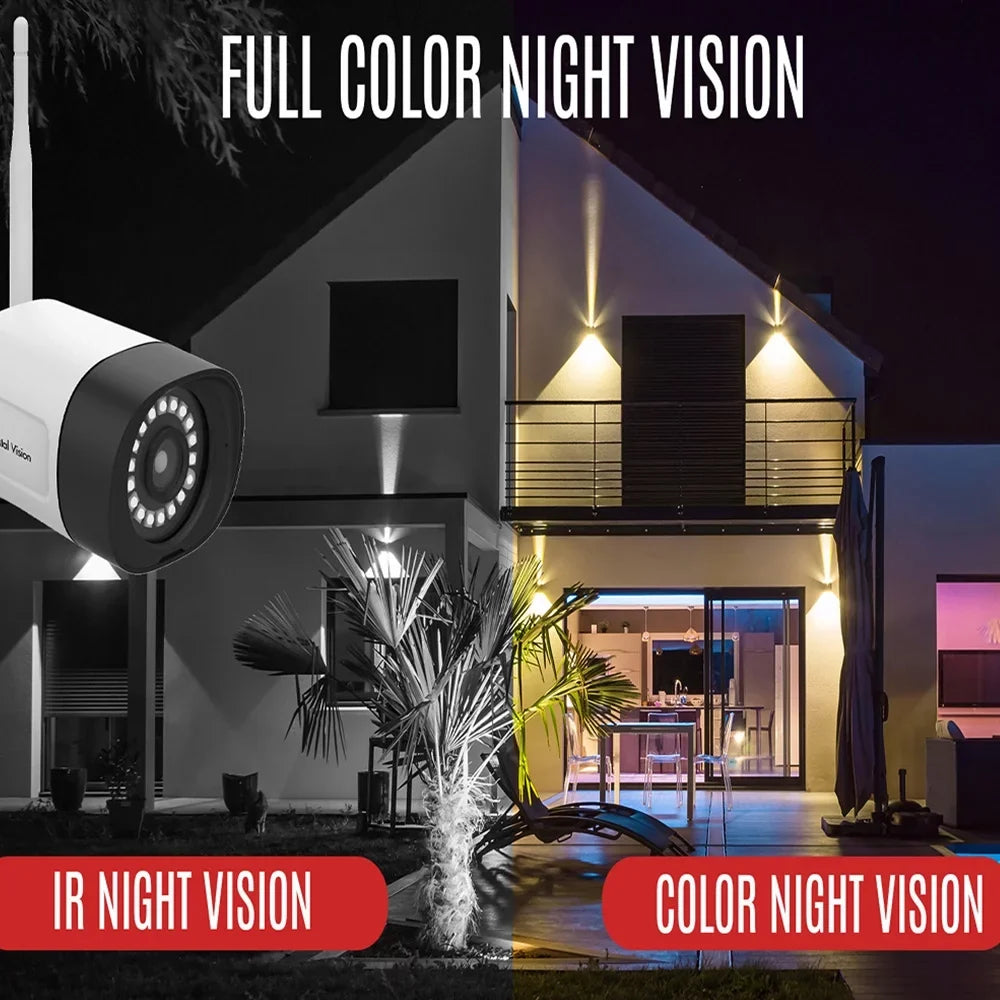 [8CH] Crystal Vision  Wireless Surveillance System   w/ 10.1 In Built-In Monitor, 6X Floodlight 2 Way Audio Siren 3MP Cameras