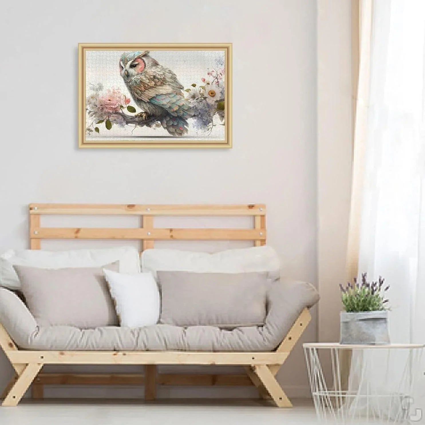 500  Art Floral Owl Jigsaw Puzzle, Paper Wood Composite Material Zigsaw with Storage Bag, Puzzle for Adults, Fun Challenging Brain Exercise Family Game Gift for Kids Friends Parents