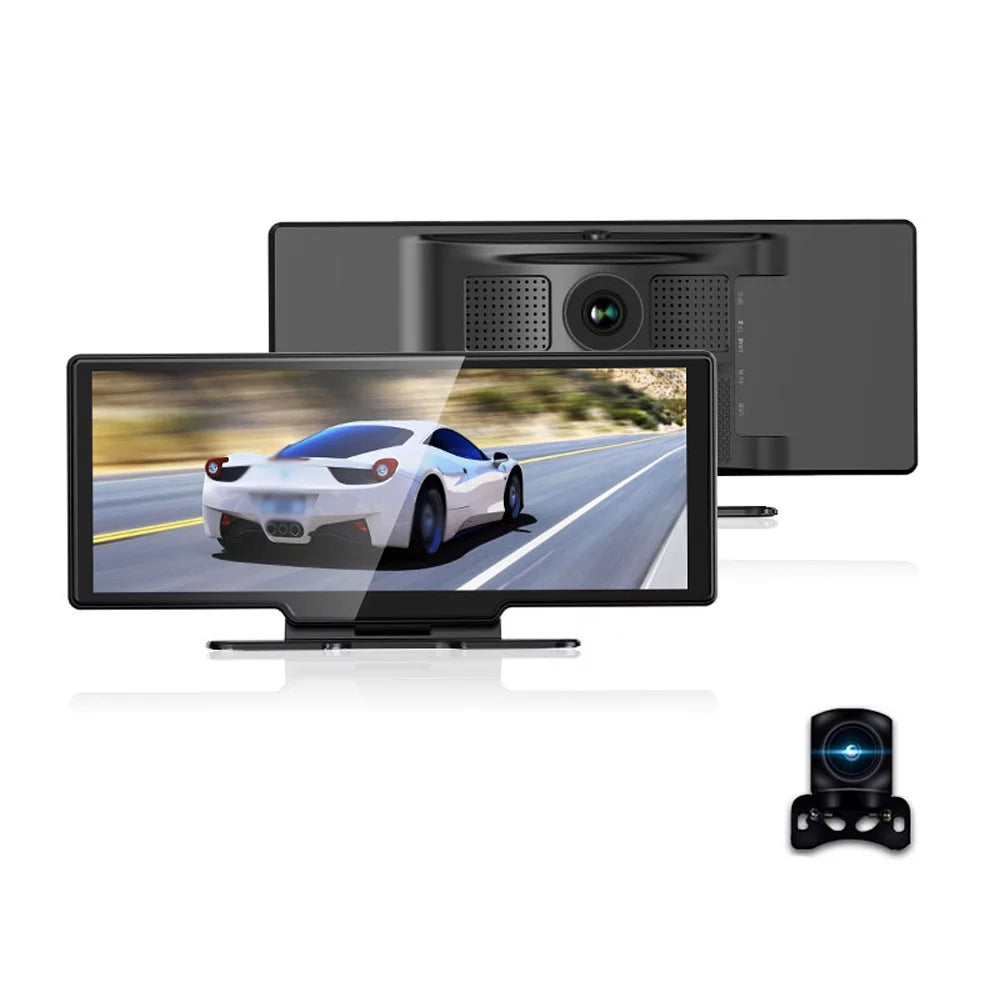 4K Front & Rear  Dash Camera with 10.26 Inch Touchscreen - Android Auto Compatible, Built-in WiFi, G-Sensing, Loop Recording, Hands-Free Calling