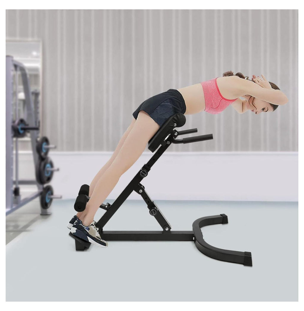 Hyperextension Bench with Adjustable Height and Back, Multi-functional Workout Bench, Back Extension Chair